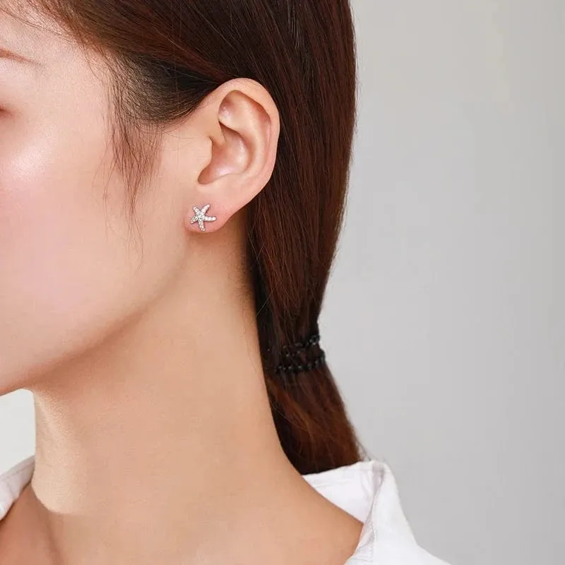Starfish CZ Sterling Earrings for Weddings