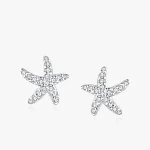 Starfish CZ Sterling Earrings for Weddings