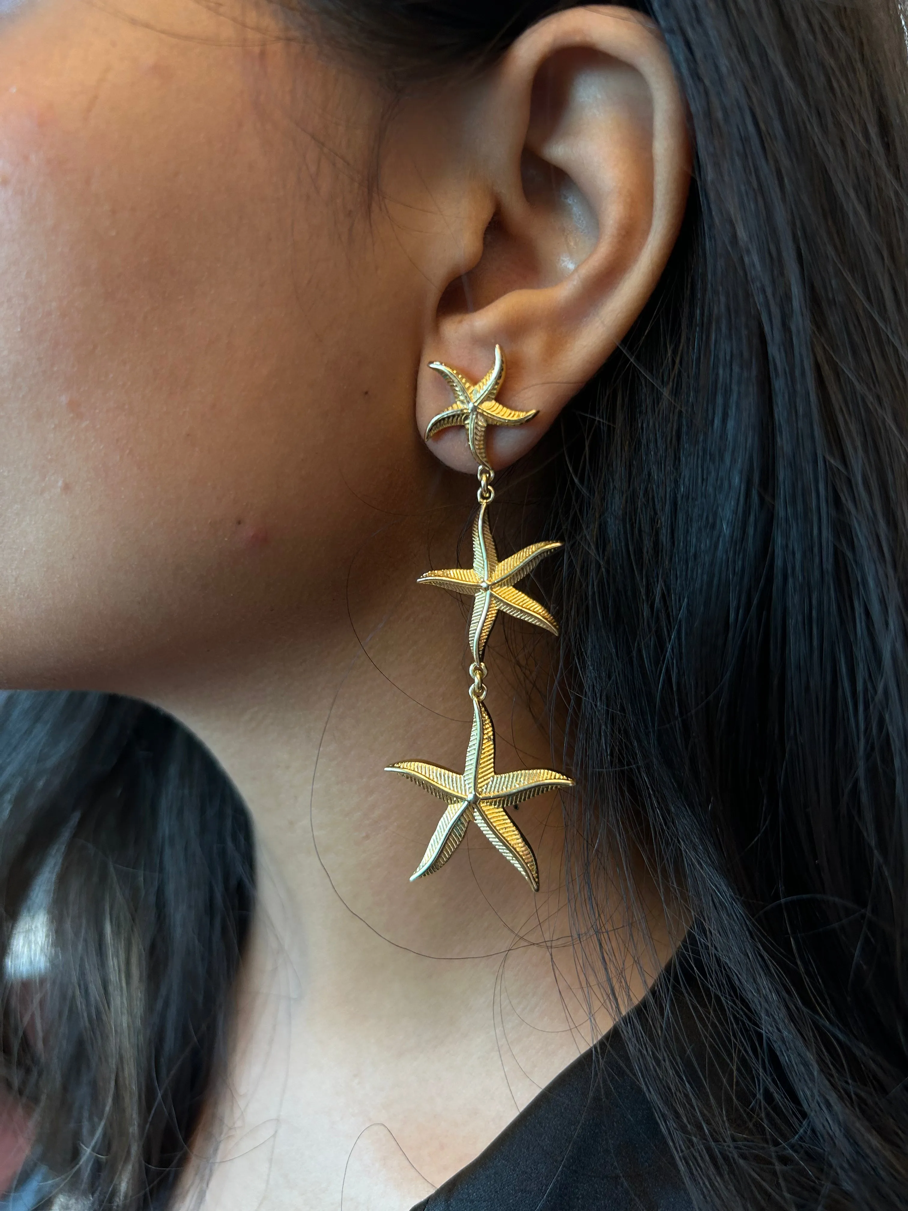 Starfish long earrings