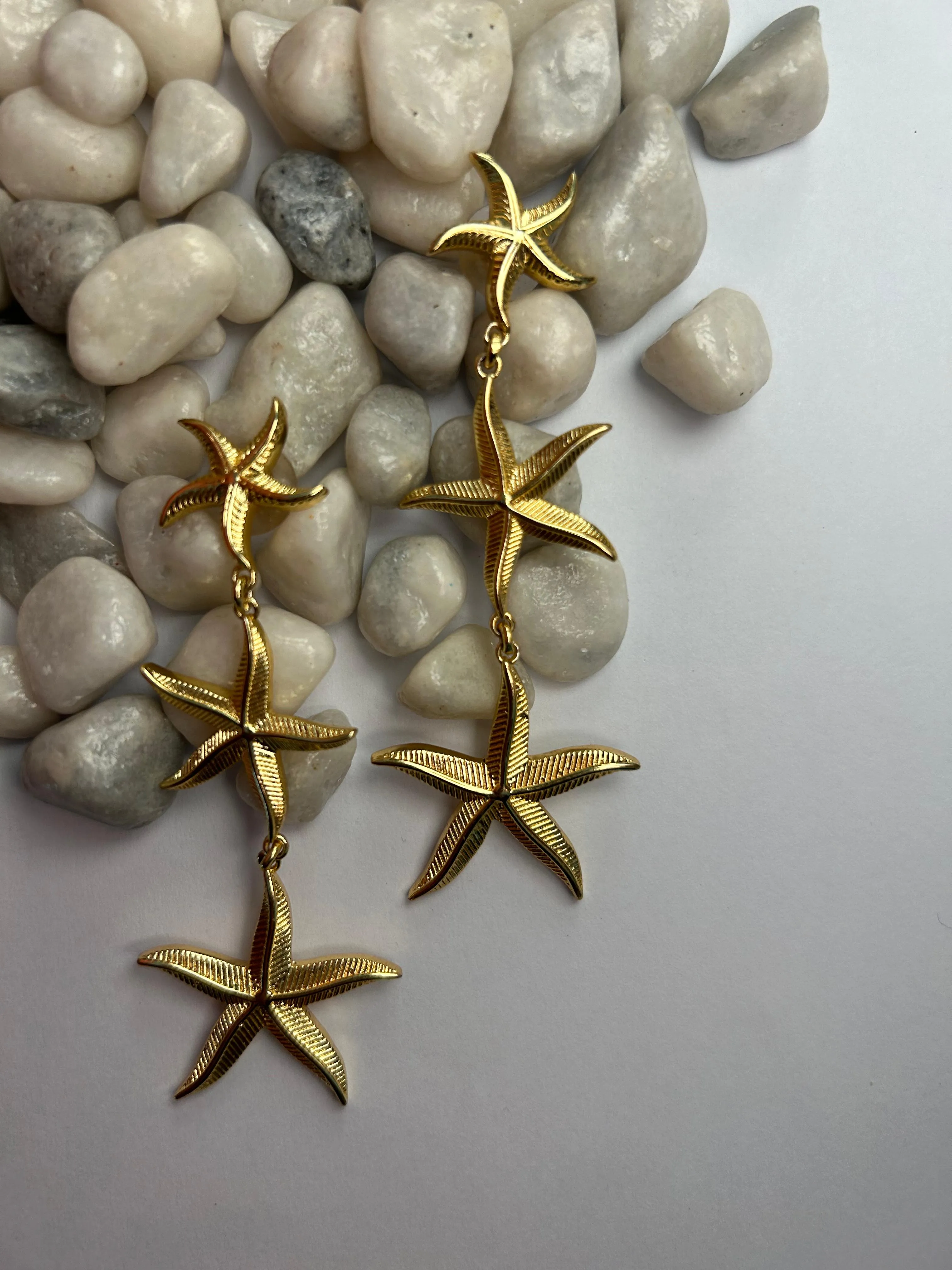 Starfish long earrings