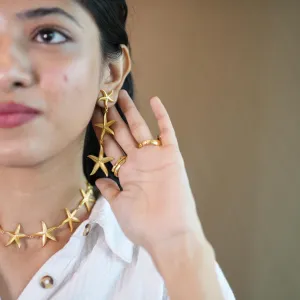 Starfish long earrings