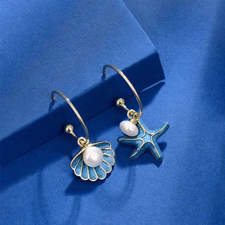 Starfish Shell Earrings