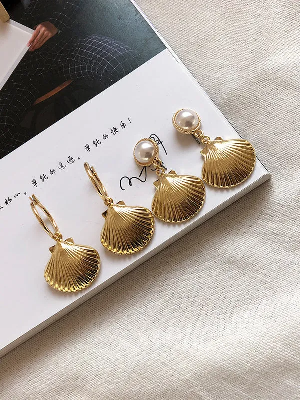 Starfish Shell Pearl Earrings Retro Earrings Trend Earrings