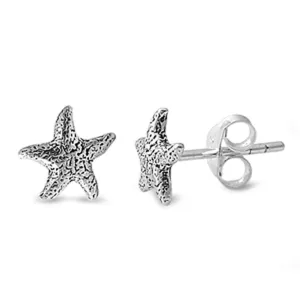 Starfish Stud Earrings .925 Sterling Silver