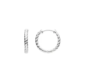 Sterling Silver 15mm Twisted Hoop Earrings
