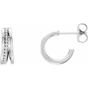 Sterling Silver Beaded Hoop Earrings
