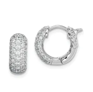 Sterling Silver CZ Small Hoop Earrings