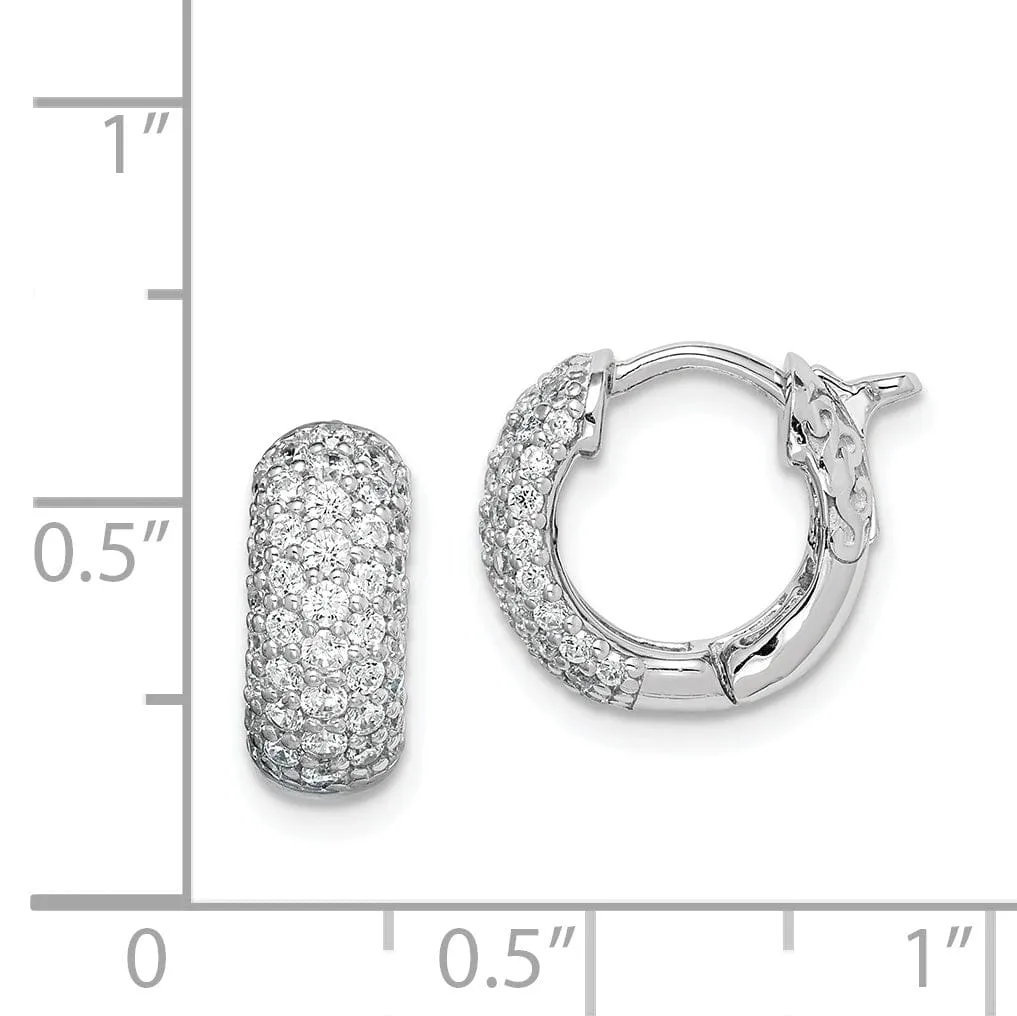 Sterling Silver CZ Small Hoop Earrings