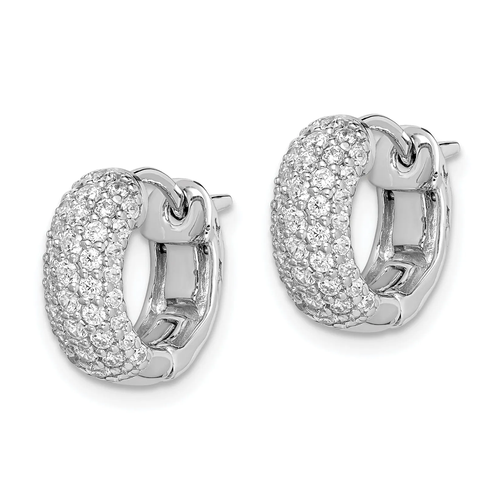 Sterling Silver CZ Small Hoop Earrings