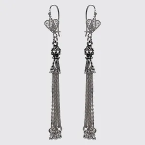 Sterling Silver filigree with hanging tassel