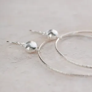Sterling Silver Gemstone Dot Hoop Earring Crystal Quartz