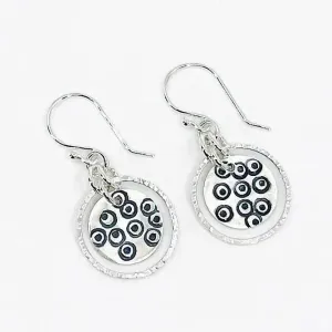 Sterling Silver Hand-Stamped Circles - Hoop Earrings