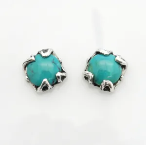 Sterling Silver Handmade Turquoise Post Earrings