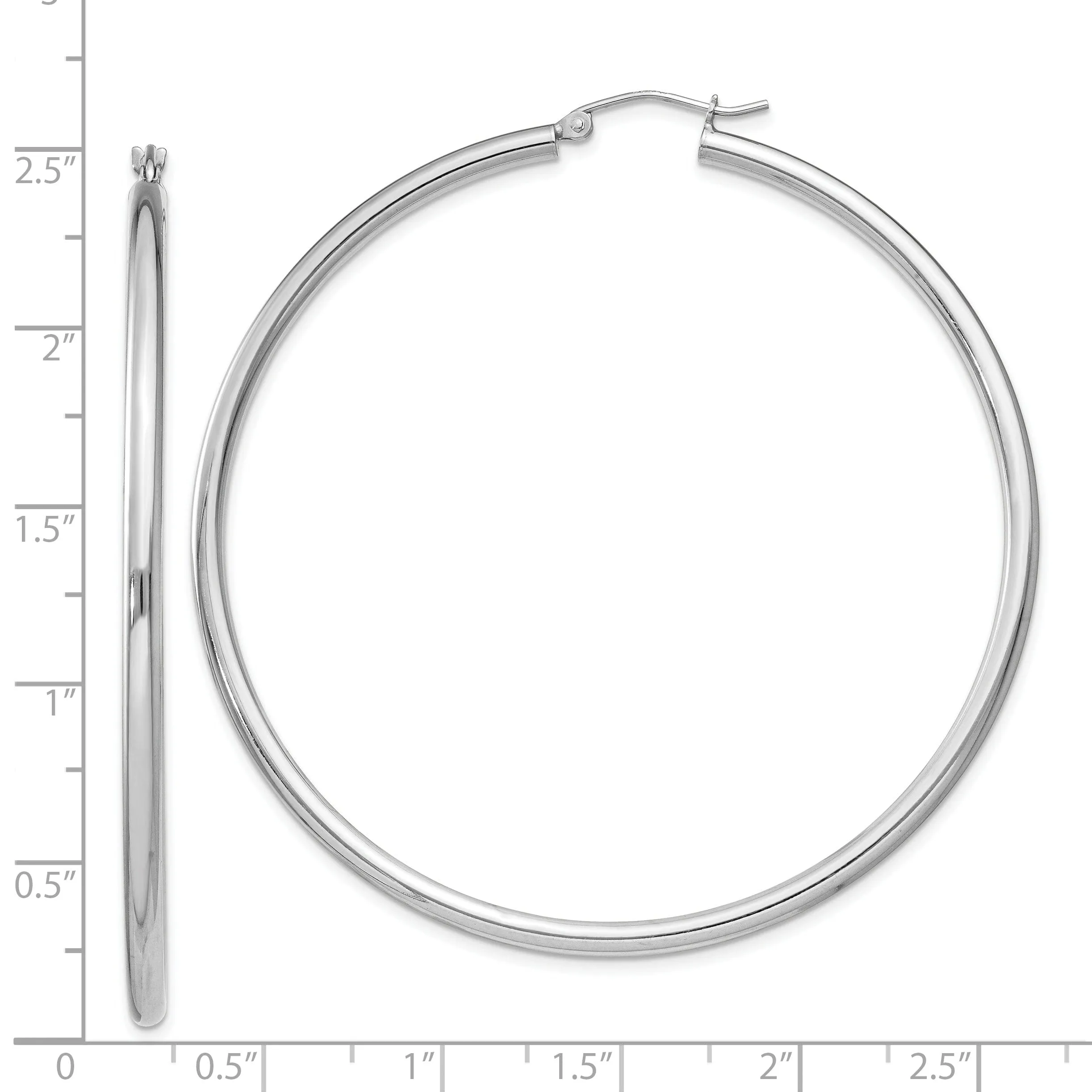 Sterling Silver Hollow Tube Hoop Hinged Earring