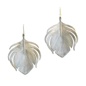 Sterling Silver Peacock Feather Earrings
