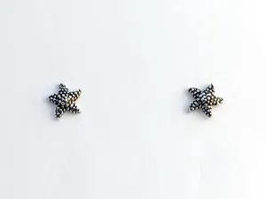 Sterling silver small starfish stud  earrings-star, fish, ocean, tidepool