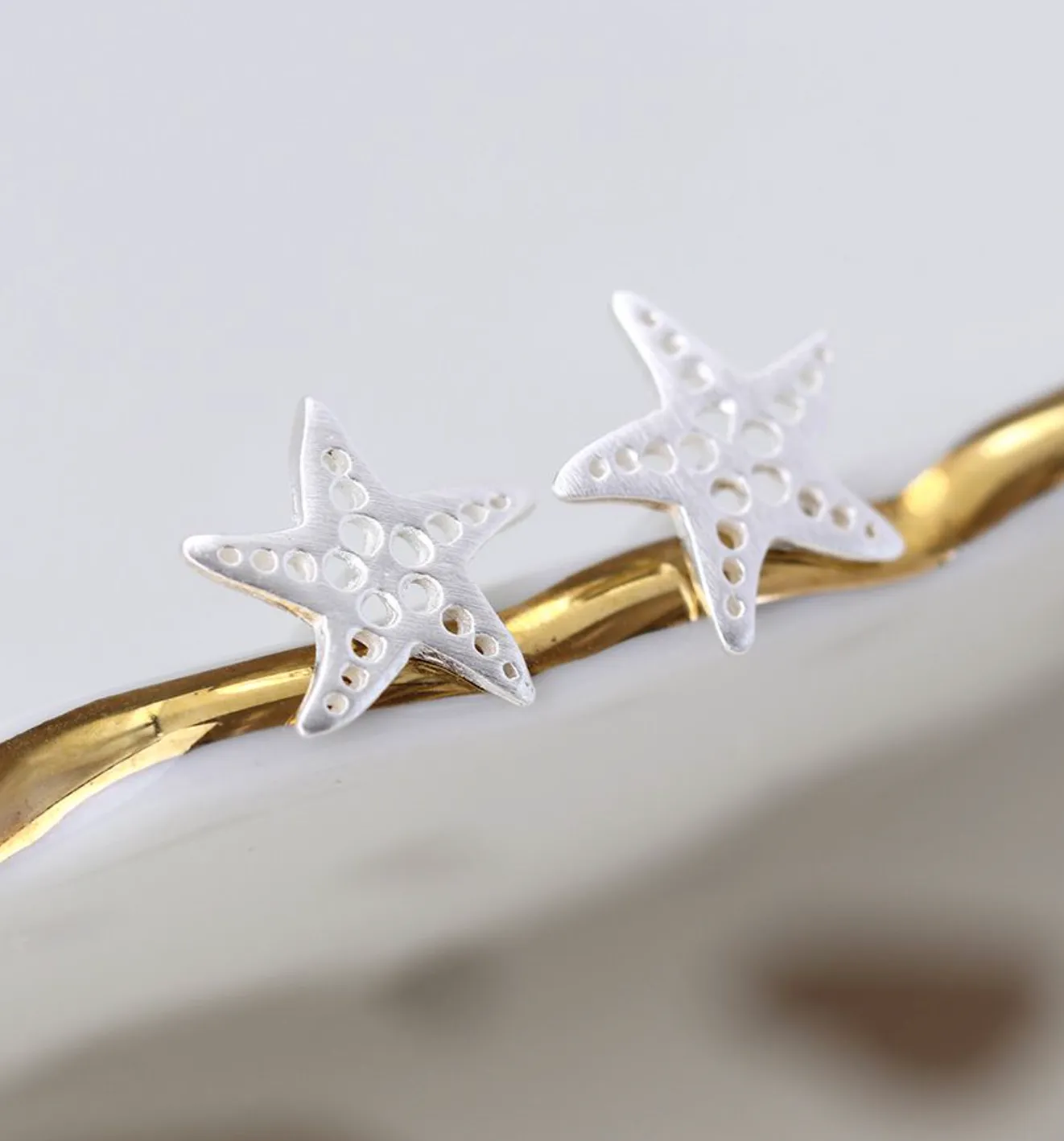 Sterling Silver Starfish Earrings