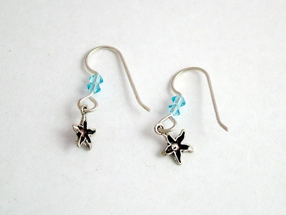 Sterling silver tiny Starfish  earrings-ocean-beach-tide pool,sea, star fish,