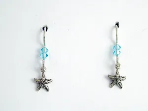 Sterling silver tiny Starfish  earrings-ocean-beach-tide pool,sea, star fish,