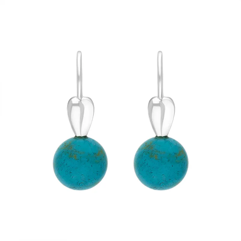 Sterling Silver Turquoise Bead Hook Earrings