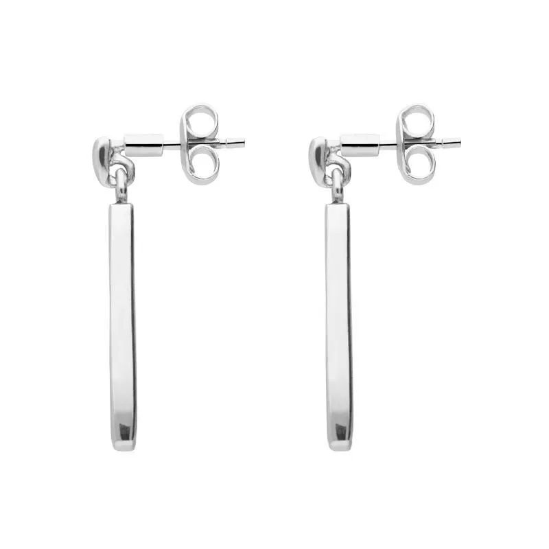 Sterling Silver Turquoise Short Slim Drop Earrings