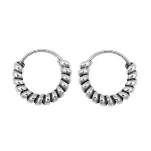 Sterling Silver Unique Wrap Hoop Boho Statement Earrings 925 New