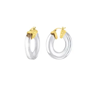 Streamline clear lucite hoop earrings