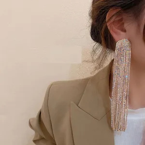 Studded Tassel Design Earrings