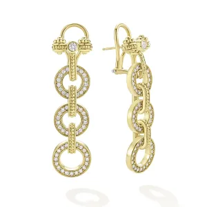 Studio 18K Gold Circle Diamond Drop Earring