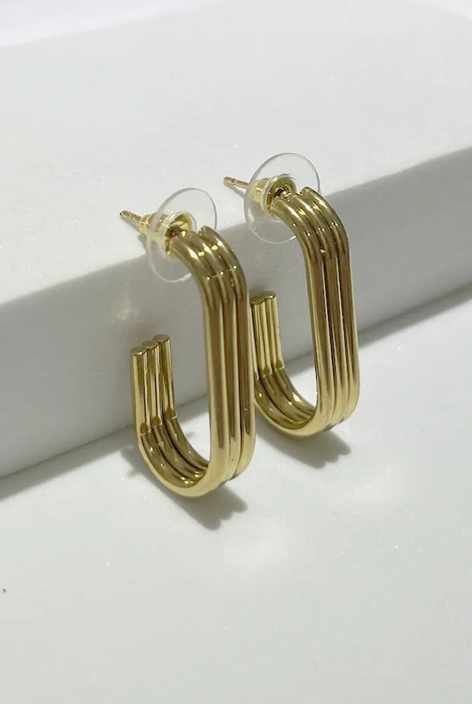 Style in Simplicity Gold Oval Hoop Earrings