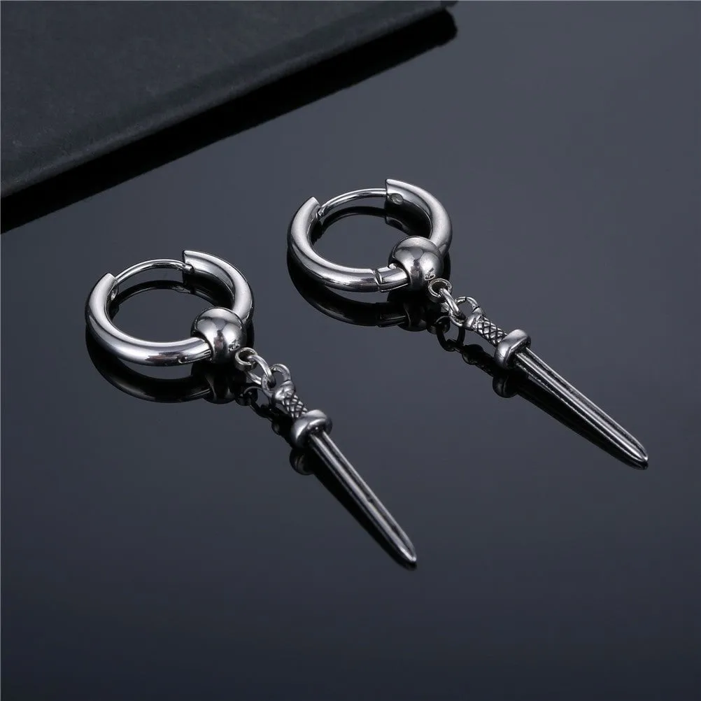 Stylish Ear Pendants with Vintage Sword Motif