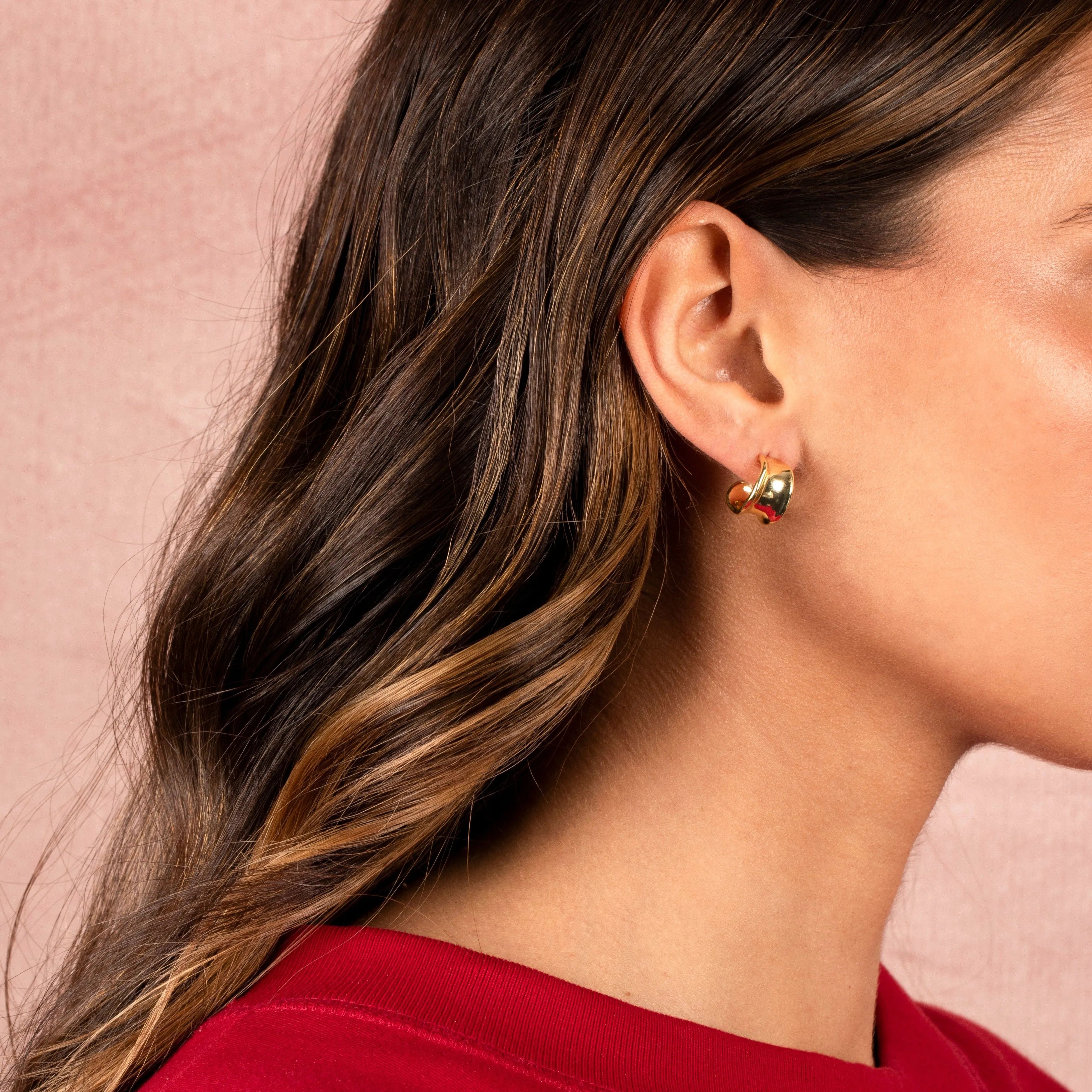 Super Wide Curved Hoop Earring