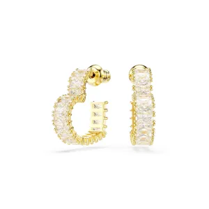 Swarovski Gold Tone Matrix Heart Hoop Earrings