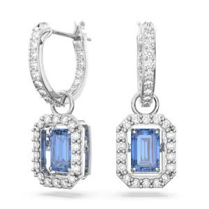 Swarovski Millenia Octagon Blue Rhodium Drop Earrings
