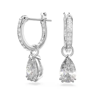 Swarovski Millenia Pear Rhodium Hoop Earrings