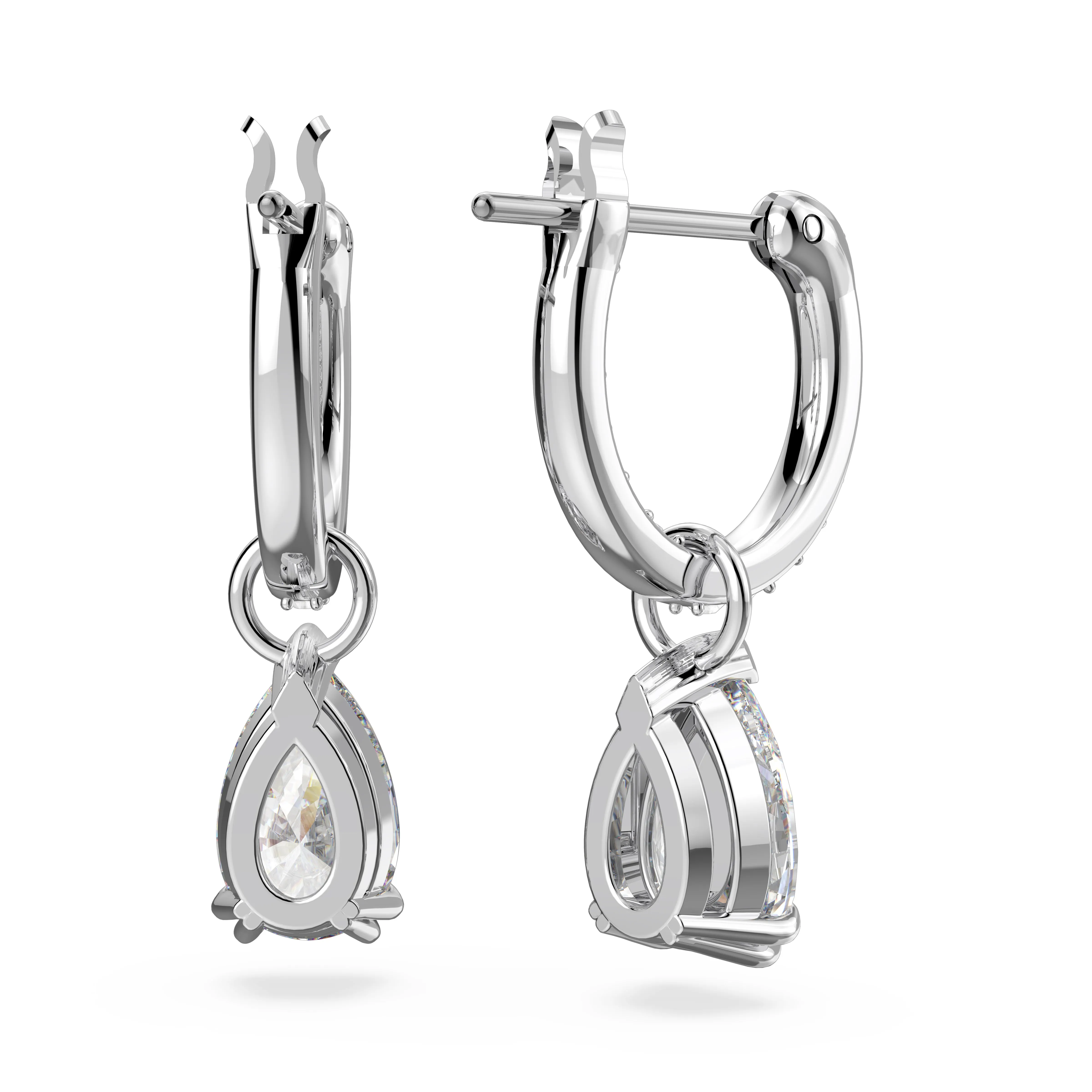 Swarovski Millenia Pear Rhodium Hoop Earrings