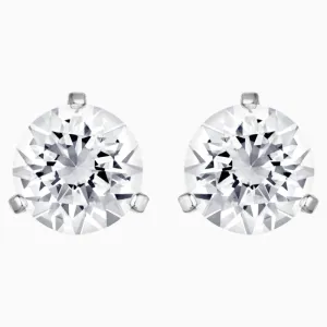 Swarovski Solitaire Pierced Earrings White