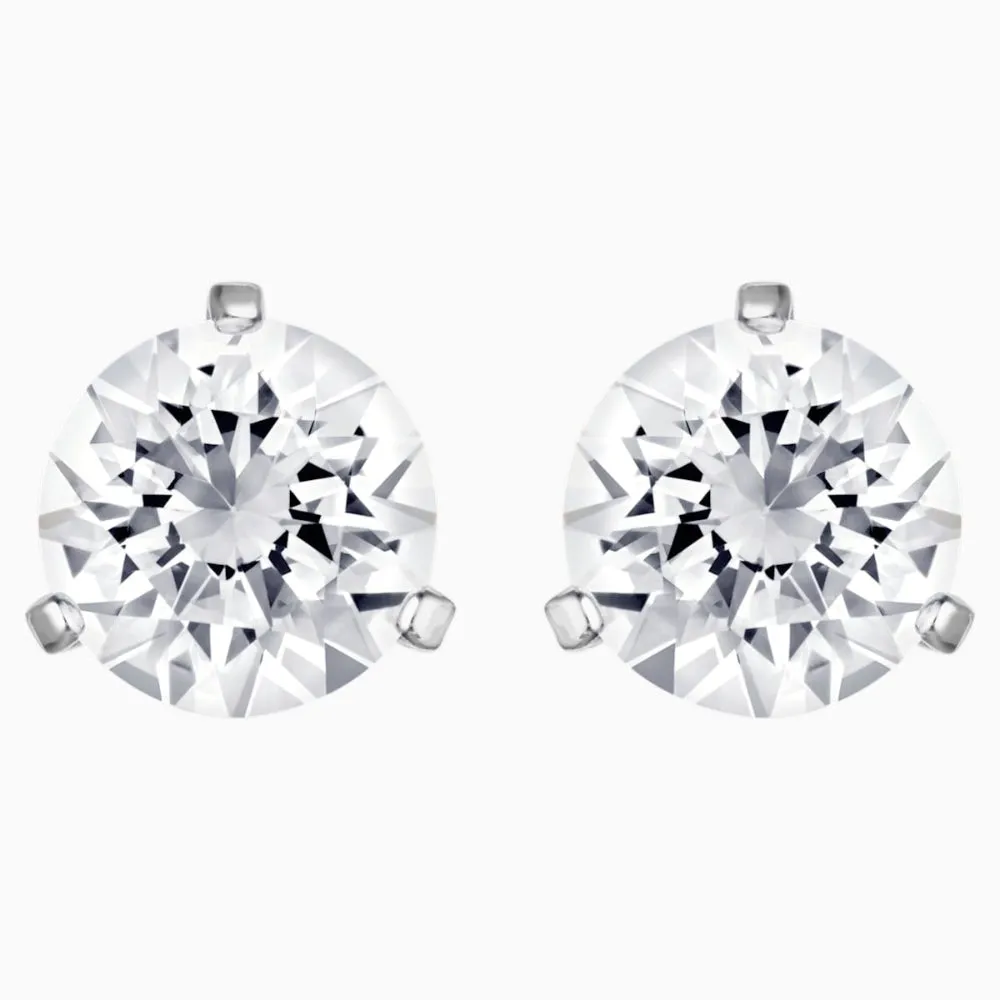 Swarovski Solitaire Pierced Earrings White