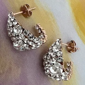 tanti cristalli clear hoop earrings