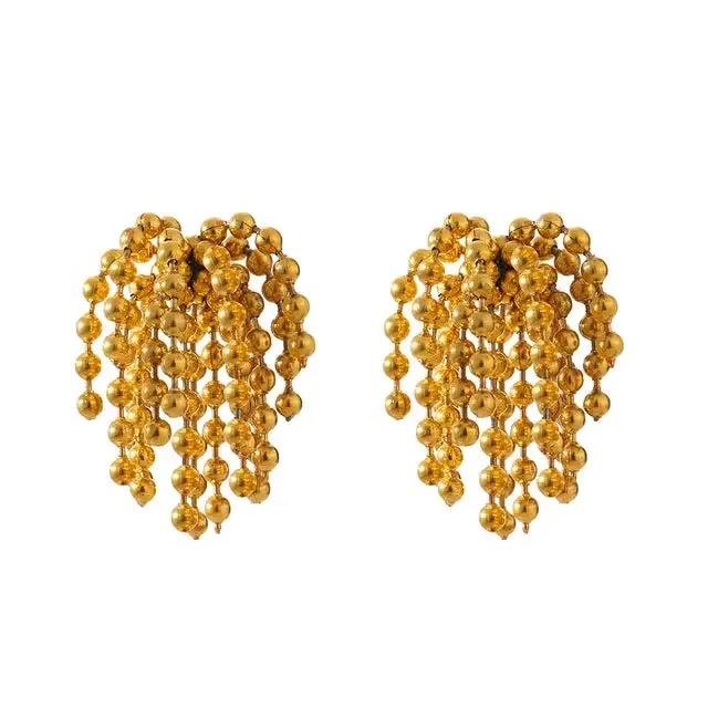 Tassel Bead Fireworks Stud Earrings
