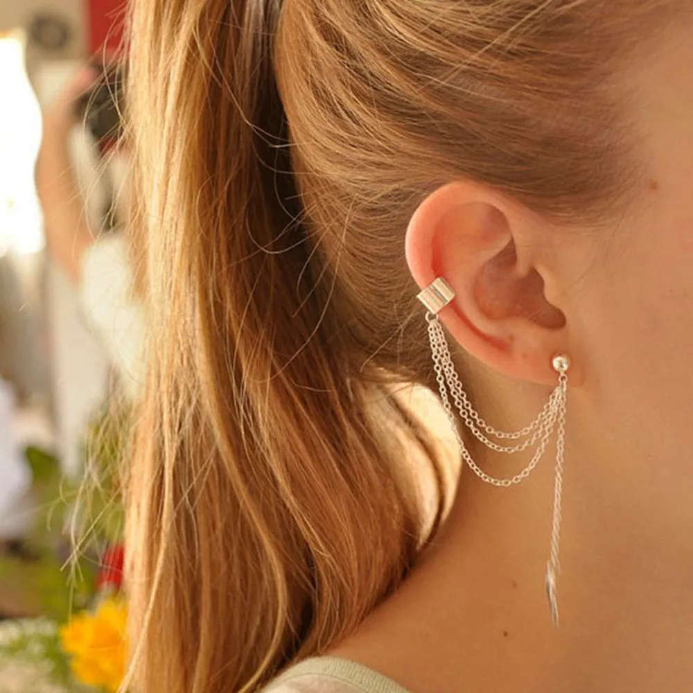 Tassel Dangle Cuff  Earrings