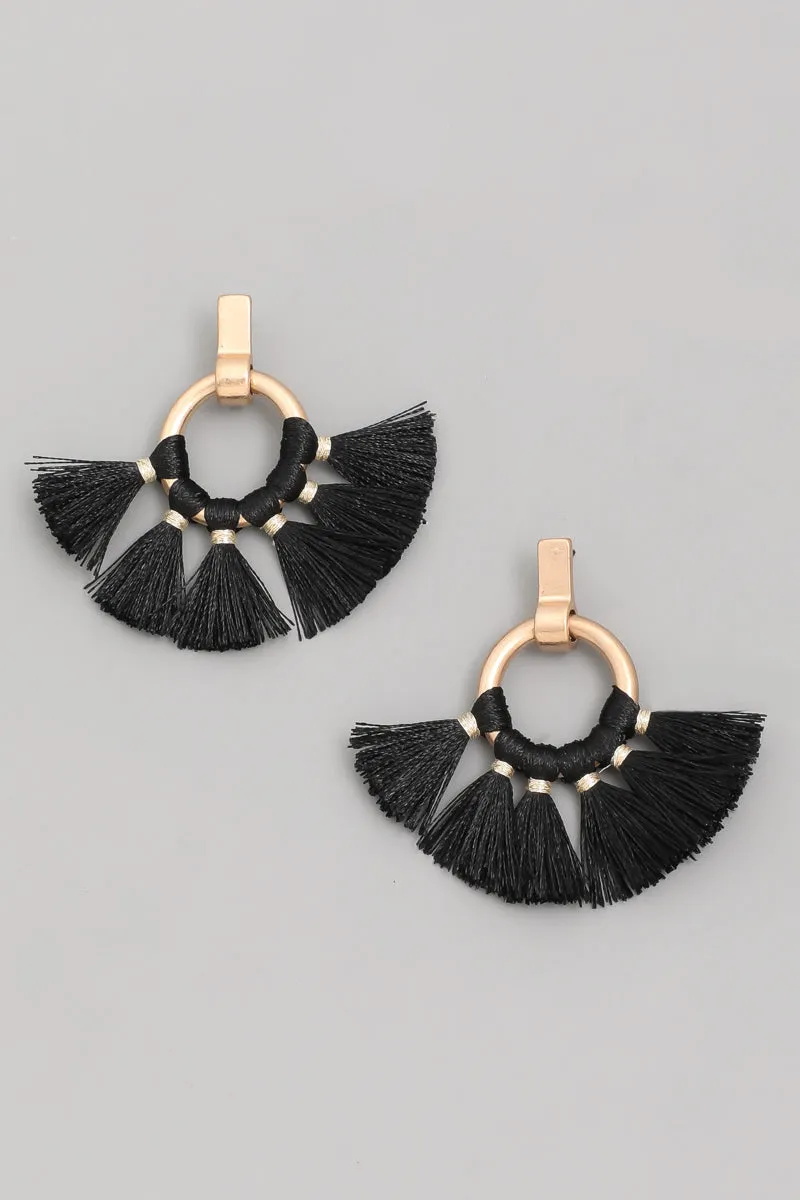 Tassel Fan Drop Earrings