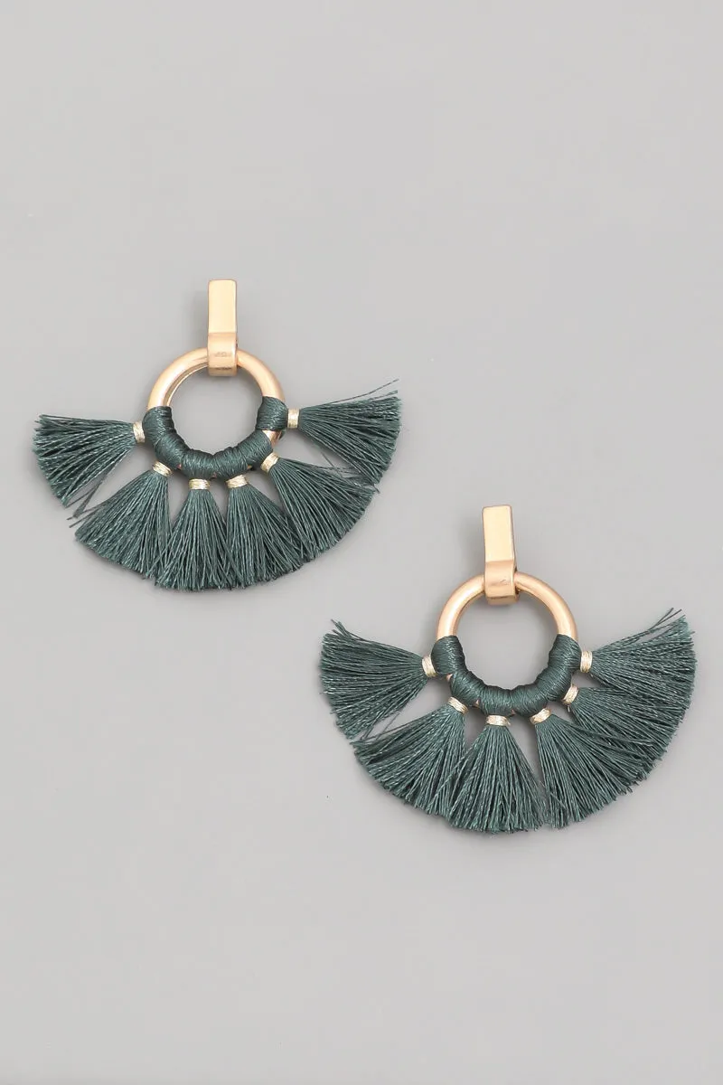 Tassel Fan Drop Earrings