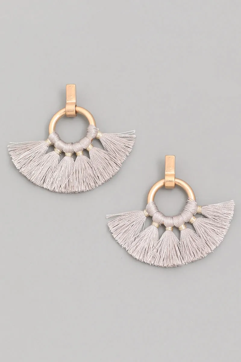 Tassel Fan Drop Earrings