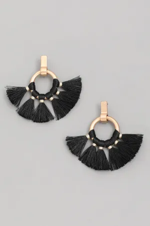 Tassel Fan Drop Earrings