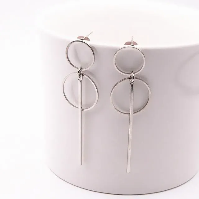 Tassel Pendant Circle Earrings
