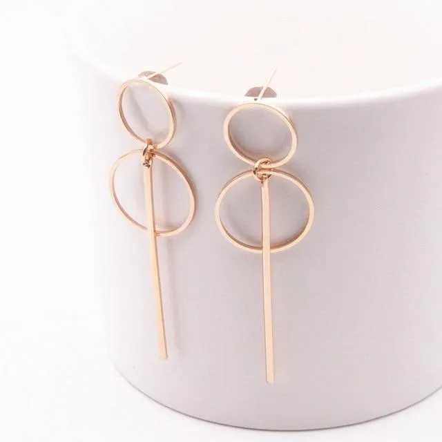 Tassel Pendant Circle Earrings