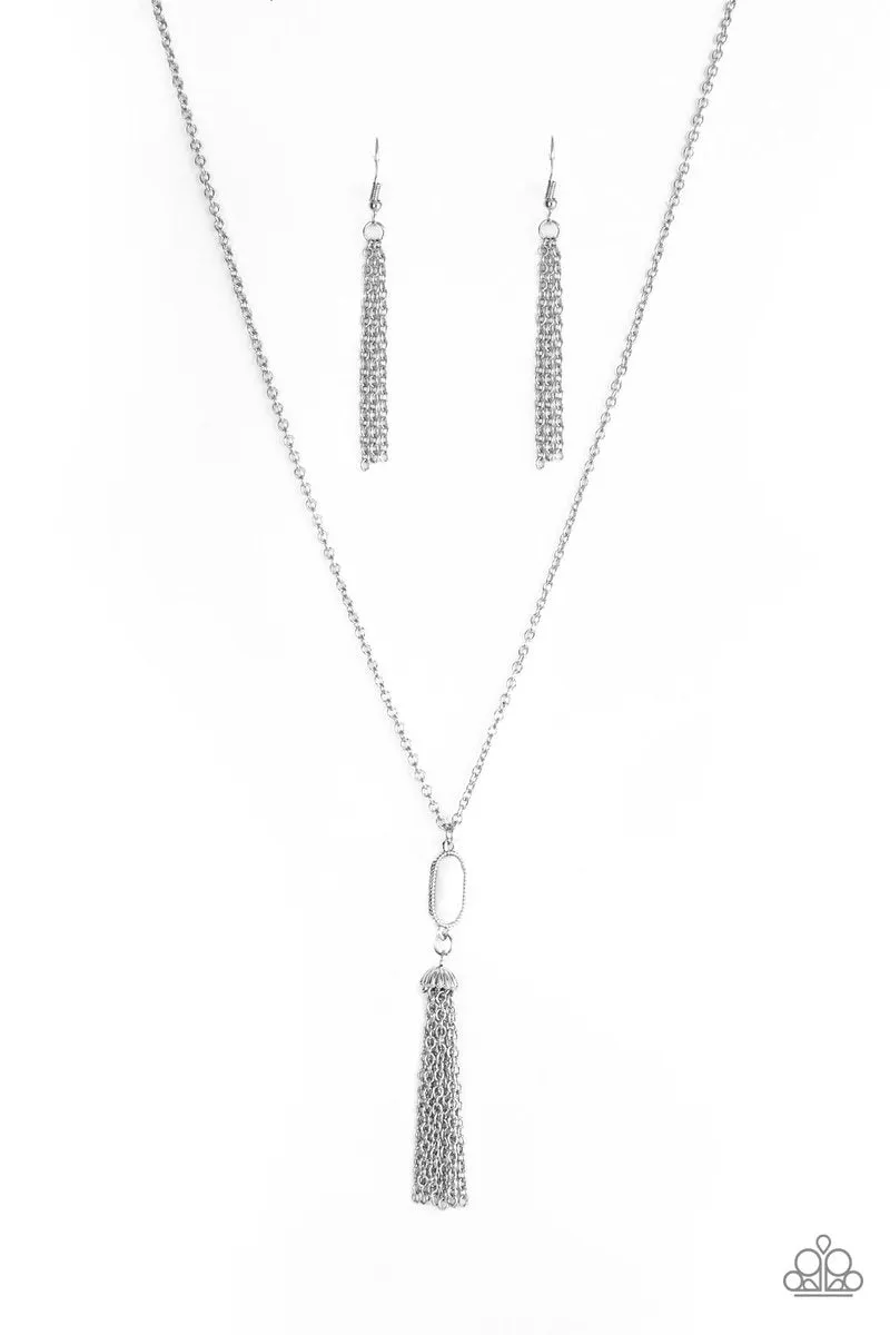 Tassel Tease White Necklace Paparazzi