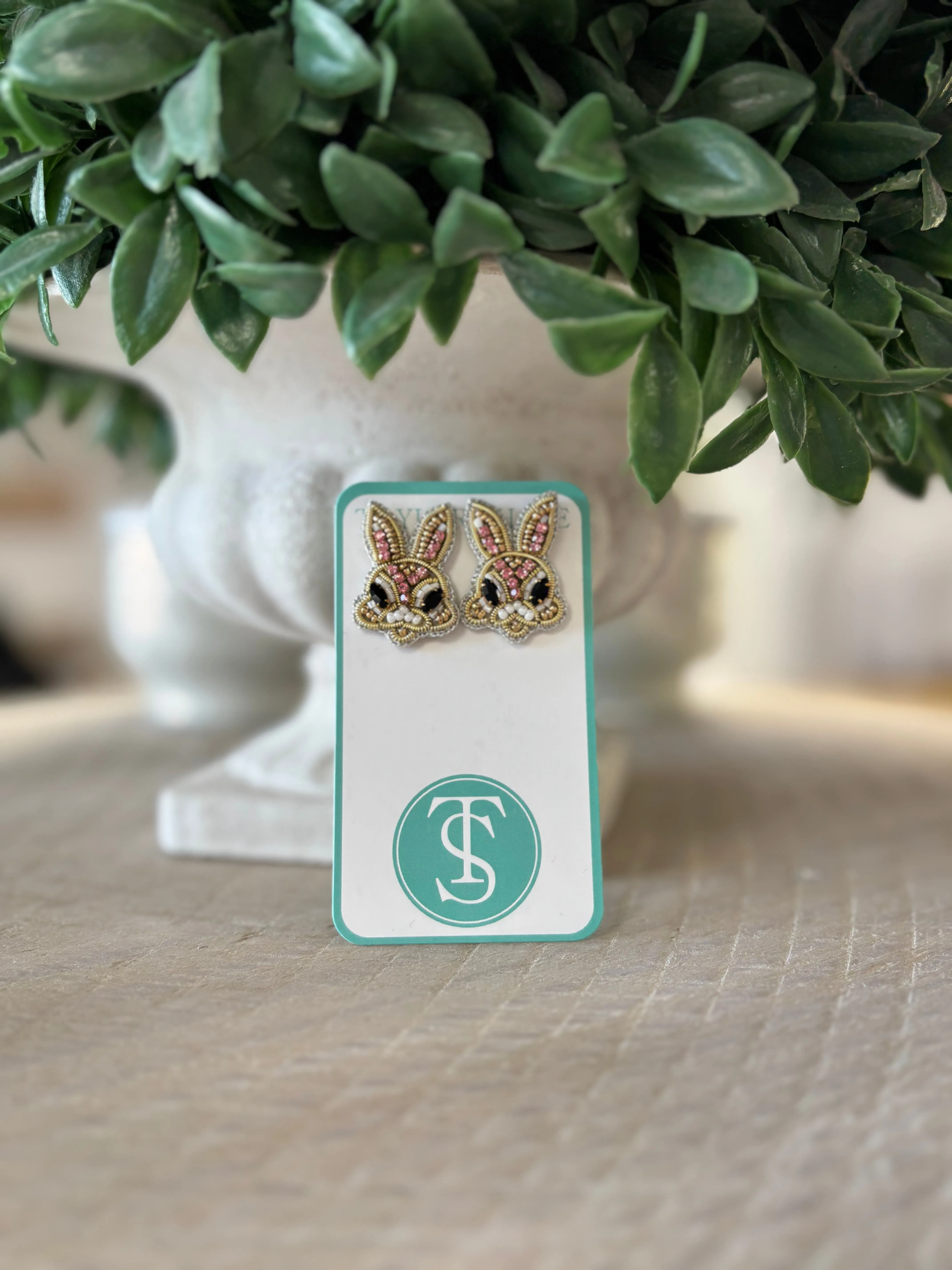 Taylor Shaye - Beaded Bunny Stud Earrings