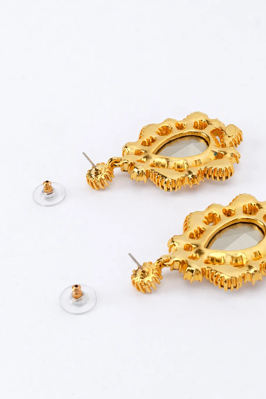 Teardrop Mirror Gem Earrings
